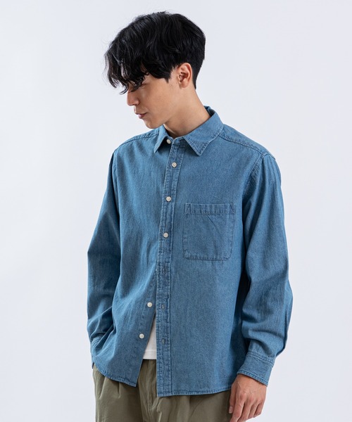 SHISKY(シスキー)の「6ozデニムシャツ(シャツ/ブラウス・メンズ・ブルー系/ブルー/ネイビー・MEDIUM/LARGE/X-LARGE)」の21枚目の写真