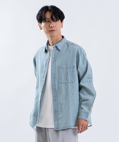 SHISKY(シスキー)の「6ozデニムシャツ(シャツ/ブラウス・メンズ・ブルー系/ブルー/ネイビー・MEDIUM/LARGE/X-LARGE)」の16枚目の写真
