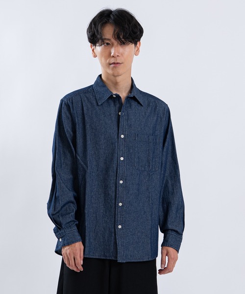 SHISKY(シスキー)の「6ozデニムシャツ(シャツ/ブラウス・メンズ・ブルー系/ブルー/ネイビー・MEDIUM/LARGE/X-LARGE)」の14枚目の写真