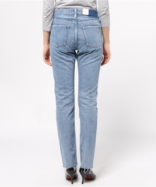 MOUSSY（マウジー）の「PANELED SLIM STRAIGHT（デニムパンツ・レディース・ブルー・26inch/27inch/25inch/23inch/24inch）」の11枚目の写真