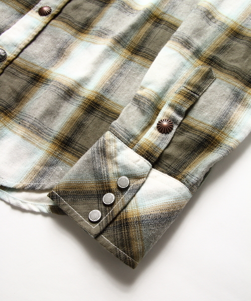 JACKROSE（ジャックローズ）の「コンチョボタンライトネルチェックWTシャツ（シャツ/ブラウス・メンズ・ブラウン/レッド・L/M/XL）」の8枚目の写真