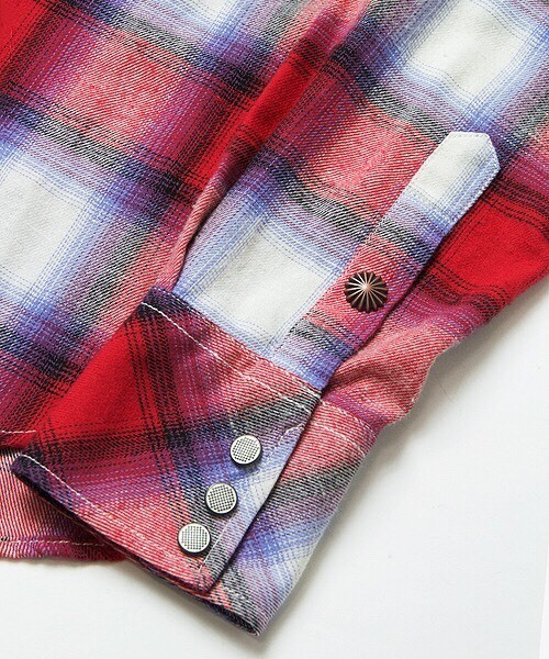 JACKROSE（ジャックローズ）の「コンチョボタンライトネルチェックWTシャツ（シャツ/ブラウス・メンズ・ブラウン/レッド・L/M/XL）」の14枚目の写真