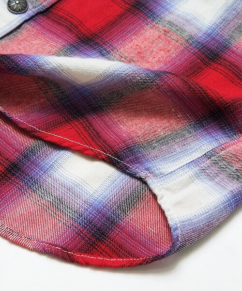 JACKROSE（ジャックローズ）の「コンチョボタンライトネルチェックWTシャツ（シャツ/ブラウス・メンズ・ブラウン/レッド・L/M/XL）」の15枚目の写真