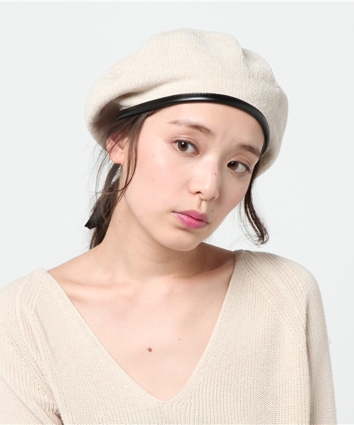 WEGO（ウィゴー）の「WEGO/アクリルサーモベレー帽（ハンチング/ベレー帽・レディース・オフホワイト/グレー/ネイビー/ブラック/ピンク/ブラウン・FREE）」の7枚目の写真