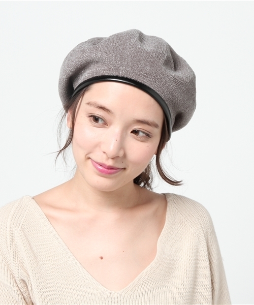 WEGO（ウィゴー）の「WEGO/アクリルサーモベレー帽（ハンチング/ベレー帽・レディース・オフホワイト/グレー/ネイビー/ブラック/ピンク/ブラウン・FREE）」の9枚目の写真
