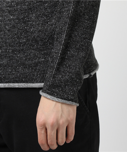 VENCEEXCHANGE（ヴァンスエクスチェンジ）の「プレーティングクルーネックニットプルオーバー    （ニット/セーター・メンズ・ネイビー/ブラック・MEDIUM/LARGE）」の6枚目の写真