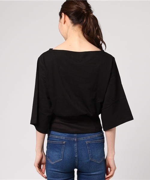 EGOIST（エゴイスト）の「コルセットカットトップ（Tシャツ/カットソー・レディース・グレー/ホワイト/ブラック・FREE）」の8枚目の写真