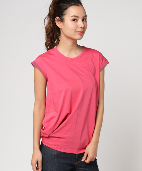 PAPILLONNER（パピヨネ）の「ねじれTシャツ（Tシャツ/カットソー・レディース・ピンク/オフホワイト/ブルー・FREE）」の3枚目の写真