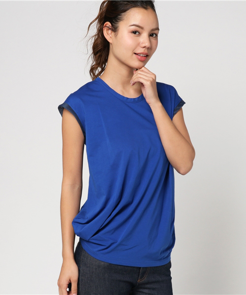 PAPILLONNER（パピヨネ）の「ねじれTシャツ（Tシャツ/カットソー・レディース・ピンク/オフホワイト/ブルー・FREE）」の2枚目の写真