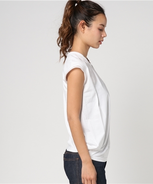 PAPILLONNER（パピヨネ）の「ねじれTシャツ（Tシャツ/カットソー・レディース・ピンク/オフホワイト/ブルー・FREE）」の5枚目の写真