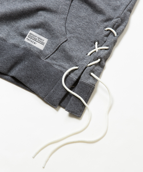 rehacer（レアセル）の「rehacer : Lace-up Hooded Parka（パーカー・メンズ・ブラック/グレー・SMALL/LARGE/MEDIUM）」の9枚目の写真
