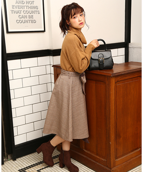 one after another NICE CLAUP(ワンアフターアナザーナイスクラップ)の「リバーシブル膝丈スカート(スカート・レディース・ブラウン/ベージュ/パープル/オレンジ・FREE)」の17枚目の写真