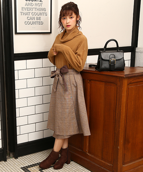 one after another NICE CLAUP(ワンアフターアナザーナイスクラップ)の「リバーシブル膝丈スカート(スカート・レディース・ブラウン/ベージュ/パープル/オレンジ・FREE)」の18枚目の写真