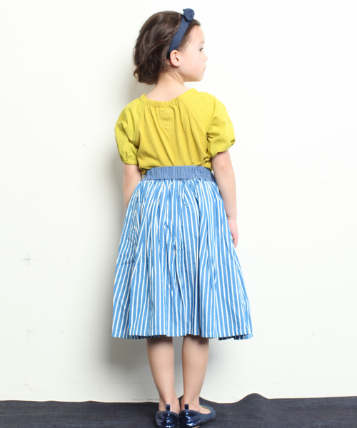 RUGGEDWORKS（ラゲッドワークス）の「ストライプロングスカート（スカート・キッズ・ライトブルー/ネイビー・100cm/110cm/120cm/130cm/140cm/90cm/80ｃｍ）」の7枚目の写真