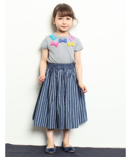RUGGEDWORKS（ラゲッドワークス）の「ストライプロングスカート（スカート・キッズ・ライトブルー/ネイビー・100cm/110cm/120cm/130cm/140cm/90cm/80ｃｍ）」の8枚目の写真