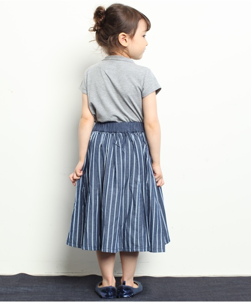 RUGGEDWORKS（ラゲッドワークス）の「ストライプロングスカート（スカート・キッズ・ライトブルー/ネイビー・100cm/110cm/120cm/130cm/140cm/90cm/80ｃｍ）」の9枚目の写真