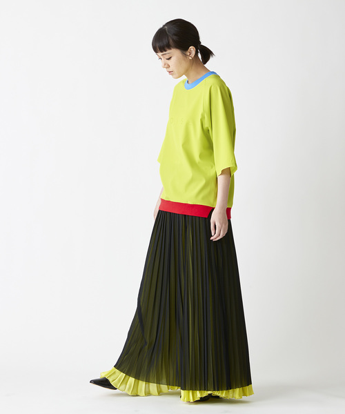 TRUNO by NOISE MAKER（トルノバイノイズメーカー）の「クリアプリント裾リブTシャツ（Tシャツ/カットソー・レディース・ブラック/ライトグリーン/レッド・FREE）」の3枚目の写真