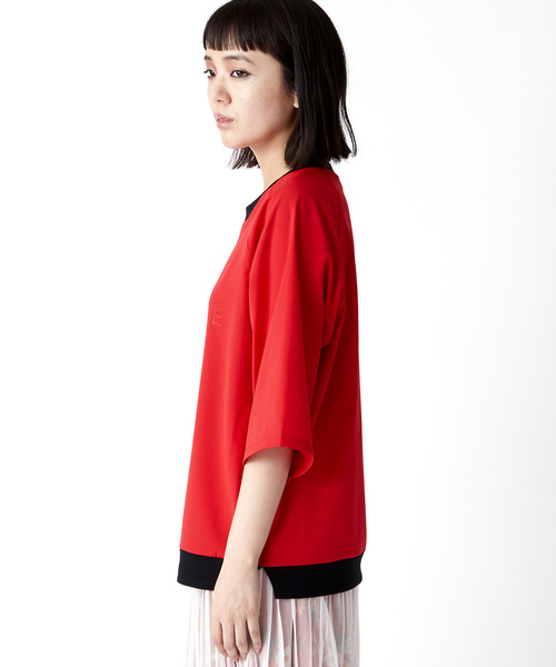 TRUNO by NOISE MAKER（トルノバイノイズメーカー）の「クリアプリント裾リブTシャツ（Tシャツ/カットソー・レディース・ブラック/ライトグリーン/レッド・FREE）」の4枚目の写真