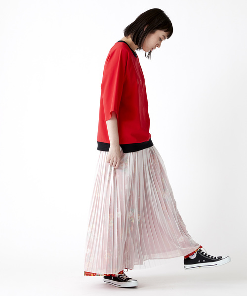 TRUNO by NOISE MAKER（トルノバイノイズメーカー）の「クリアプリント裾リブTシャツ（Tシャツ/カットソー・レディース・ブラック/ライトグリーン/レッド・FREE）」の5枚目の写真