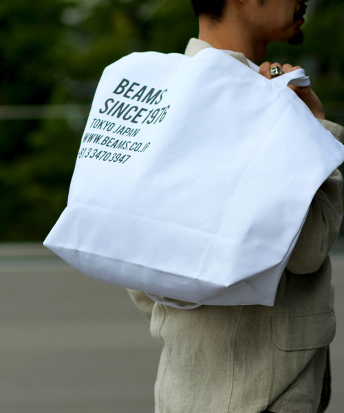 BEAMS（ビームス）の「【WEB限定】BEAMS / 2WAY キャンバス トートバッグ（トートバッグ・メンズ・ホワイト/ピンク/オレンジ/オリーブ/ネイビー・ONE SIZE）」の3枚目の写真