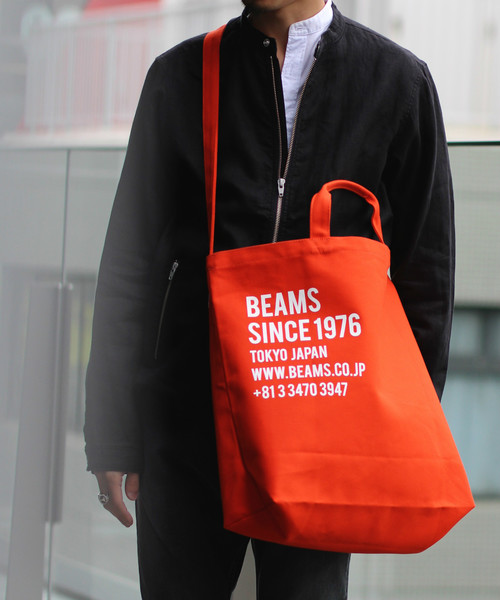 BEAMS（ビームス）の「【WEB限定】BEAMS / 2WAY キャンバス トートバッグ（トートバッグ・メンズ・ホワイト/ピンク/オレンジ/オリーブ/ネイビー・ONE SIZE）」の2枚目の写真