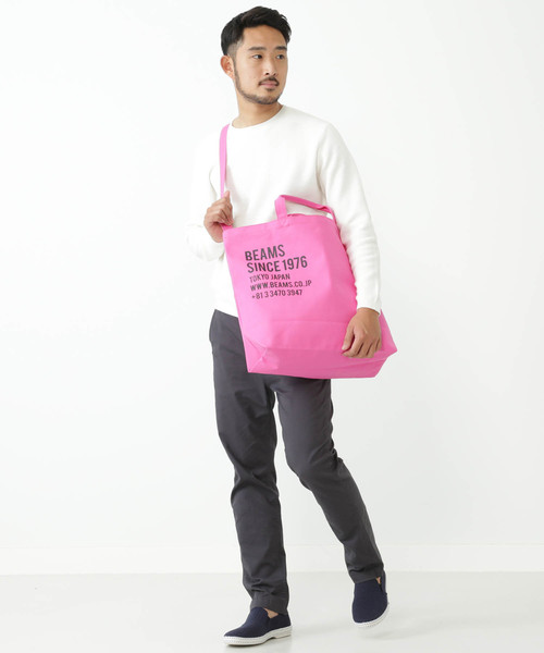 BEAMS（ビームス）の「【WEB限定】BEAMS / 2WAY キャンバス トートバッグ（トートバッグ・メンズ・ホワイト/ピンク/オレンジ/オリーブ/ネイビー・ONE SIZE）」の11枚目の写真