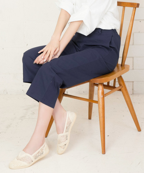 KOBE LETTUCE（コウベレタス）の「リネンタッチアンクル丈ワイドパンツ レディースボトムス[M2159]神戸レタス（その他パンツ・レディース・ベージュ/ネイビー/カーキ/ピンク/イエロー/ベージュ系その他/ブルー系その他/ベージュ系その他2/グリーン・FREE）」の6枚目の写真