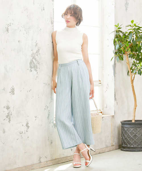 KOBE LETTUCE（コウベレタス）の「リネンタッチアンクル丈ワイドパンツ レディースボトムス[M2159]神戸レタス（その他パンツ・レディース・ベージュ/ネイビー/カーキ/ピンク/イエロー/ベージュ系その他/ブルー系その他/ベージュ系その他2/グリーン・FREE）」の10枚目の写真