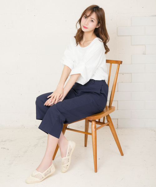 KOBE LETTUCE（コウベレタス）の「リネンタッチアンクル丈ワイドパンツ レディースボトムス[M2159]神戸レタス（その他パンツ・レディース・ベージュ/ネイビー/カーキ/ピンク/イエロー/ベージュ系その他/ブルー系その他/ベージュ系その他2/グリーン・FREE）」の16枚目の写真