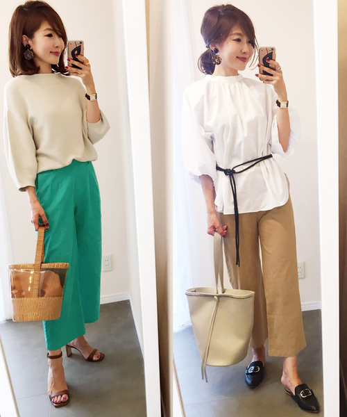 KOBE LETTUCE（コウベレタス）の「リネンタッチアンクル丈ワイドパンツ レディースボトムス[M2159]神戸レタス（その他パンツ・レディース・ベージュ/ネイビー/カーキ/ピンク/イエロー/ベージュ系その他/ブルー系その他/ベージュ系その他2/グリーン・FREE）」の19枚目の写真