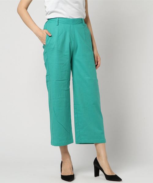 KOBE LETTUCE（コウベレタス）の「リネンタッチアンクル丈ワイドパンツ レディースボトムス[M2159]神戸レタス（その他パンツ・レディース・ベージュ/ネイビー/カーキ/ピンク/イエロー/ベージュ系その他/ブルー系その他/ベージュ系その他2/グリーン・FREE）」の20枚目の写真