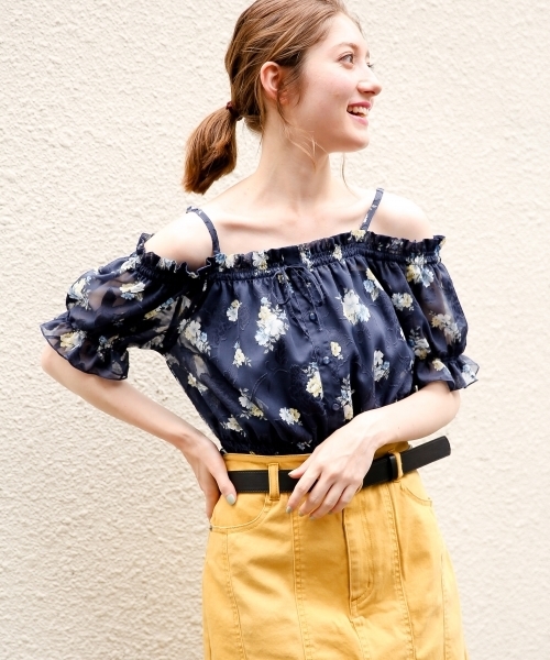 ブラウス シャツ オフショルペーパーバックブラウス レディース 楽天市場】オフショルダー ブラウス（カラーブラック）（シャツ