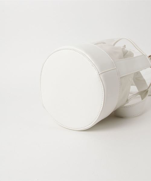 KOBE LETTUCE（コウベレタス）の「ショルダーストラップ2WAYクリアバケツバッグ/レディース/PVC[B1160]神戸レタス（ハンドバッグ・レディース・オフホワイト/ストライプ/キャメル/ブラック・FREE）」の6枚目の写真