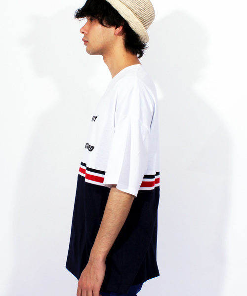 ８(eight)（エイト）の「切替 ロゴ ビッグTシャツ（Tシャツ/カットソー・メンズ・ホワイト/イエロー/ネイビー・MEDIUM/LARGE）」の7枚目の写真