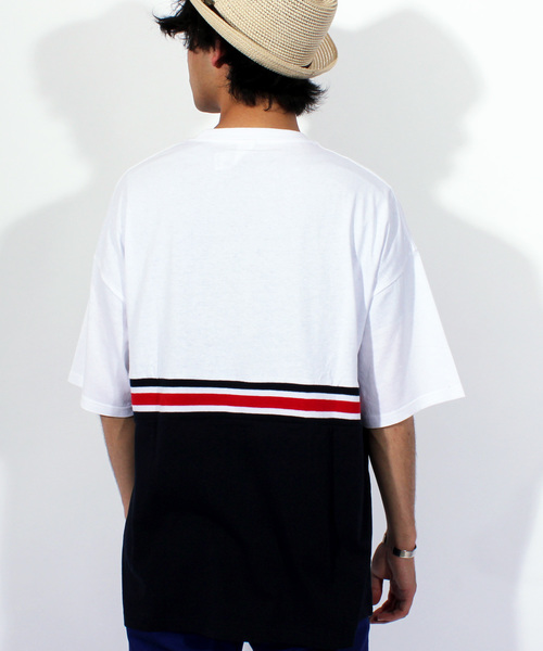 ８(eight)（エイト）の「切替 ロゴ ビッグTシャツ（Tシャツ/カットソー・メンズ・ホワイト/イエロー/ネイビー・MEDIUM/LARGE）」の8枚目の写真