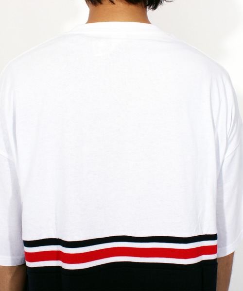 ８(eight)（エイト）の「切替 ロゴ ビッグTシャツ（Tシャツ/カットソー・メンズ・ホワイト/イエロー/ネイビー・MEDIUM/LARGE）」の16枚目の写真