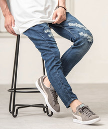 MinoriTY | スウェットダメージデニムパンツ(デニムパンツ)