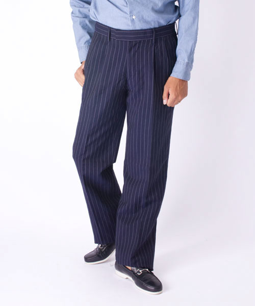 UNITED ARROWS（ユナイテッドアローズ）の「WHITE LABEL ストライプワイドパンツ（13ss pp）◆（スラックス・メンズ・ネイビー・42/44/46/48/50/52）」の12枚目の写真
