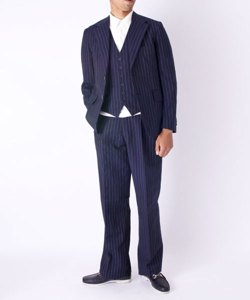 UNITED ARROWS（ユナイテッドアローズ）の「WHITE LABEL ストライプワイドパンツ（13ss pp）◆（スラックス・メンズ・ネイビー・42/44/46/48/50/52）」の13枚目の写真