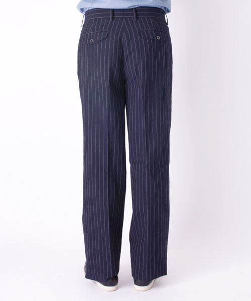 UNITED ARROWS（ユナイテッドアローズ）の「WHITE LABEL ストライプワイドパンツ（13ss pp）◆（スラックス・メンズ・ネイビー・42/44/46/48/50/52）」の4枚目の写真