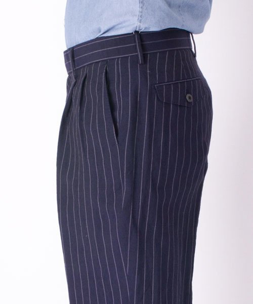 UNITED ARROWS（ユナイテッドアローズ）の「WHITE LABEL ストライプワイドパンツ（13ss pp）◆（スラックス・メンズ・ネイビー・42/44/46/48/50/52）」の5枚目の写真