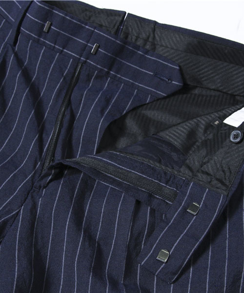 UNITED ARROWS（ユナイテッドアローズ）の「WHITE LABEL ストライプワイドパンツ（13ss pp）◆（スラックス・メンズ・ネイビー・42/44/46/48/50/52）」の9枚目の写真