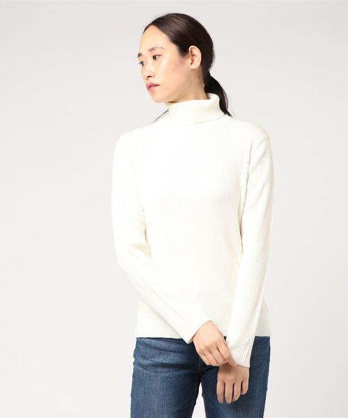 LOWRYS FARM（ローリーズファーム）の「１２Ｇリブタートルプルオーバー　806849（ニット/セーター・レディース・ブラック/グレー/レッド/オフホワイト/ホワイト×ブラック・MEDIUM/LARGE）」の8枚目の写真