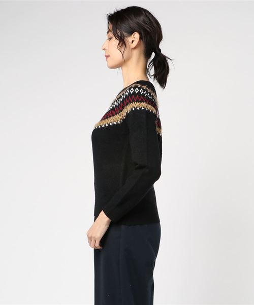 archives（アルシーヴ）の「ジャガードニットプルオーバー（ニット/セーター・レディース・ホワイト/ブラック/オフホワイト・MEDIUM）」の4枚目の写真