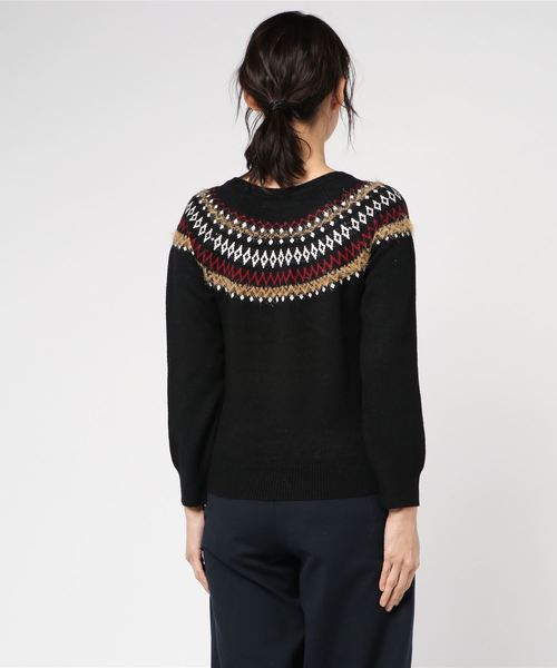 archives（アルシーヴ）の「ジャガードニットプルオーバー（ニット/セーター・レディース・ホワイト/ブラック/オフホワイト・MEDIUM）」の5枚目の写真