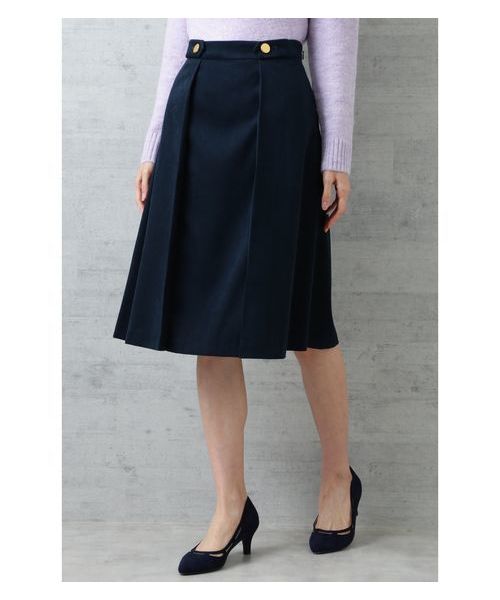 NATURAL BEAUTY BASIC（ナチュラルビューティーベーシック）の「ピーチタックフレアスカート（スカート・レディース・ベージュ/ラベンダー/ネイビー・SMALL/MEDIUM）」の10枚目の写真