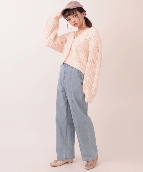 one after another NICE CLAUP(ワンアフターアナザーナイスクラップ)の「モールキラキラカーディガン(カーディガン/ボレロ・レディース・アイボリー/グリーン系その他/ミント/ピンク系その他・FREE)」の8枚目の写真