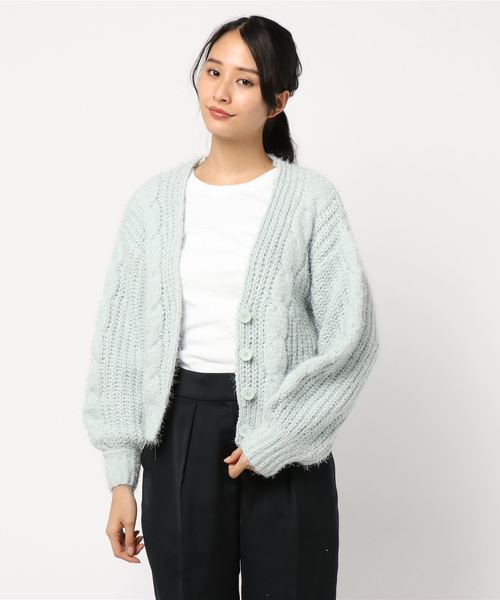 one after another NICE CLAUP(ワンアフターアナザーナイスクラップ)の「モールキラキラカーディガン(カーディガン/ボレロ・レディース・アイボリー/グリーン系その他/ミント/ピンク系その他・FREE)」の18枚目の写真