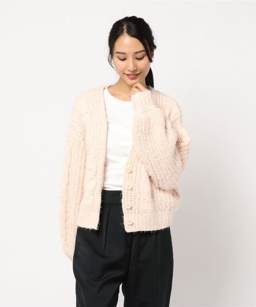 one after another NICE CLAUP(ワンアフターアナザーナイスクラップ)の「モールキラキラカーディガン(カーディガン/ボレロ・レディース・アイボリー/グリーン系その他/ミント/ピンク系その他・FREE)」の17枚目の写真