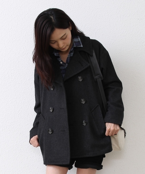 coen（コーエン）の「メルトンドルマンPコート（ピーコート・レディース・ダークグレー/ネイビー/ワイン・MEDIUM/LARGE）」の2枚目の写真